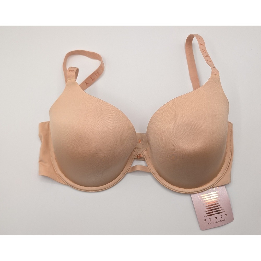 Savage X Fenty by Rihanna Nude Microfiber T-Shirt Bra 34DDD Double Back Strap